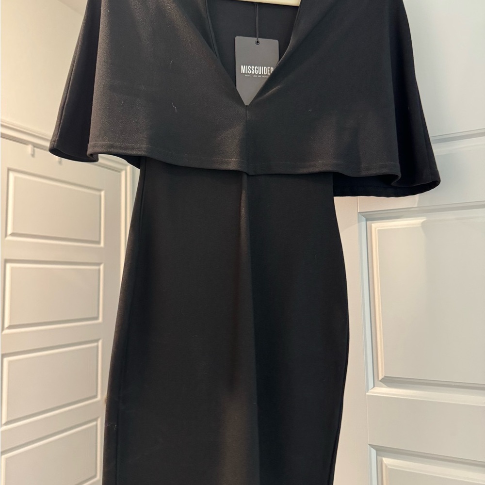 Missguided Black Cape Dress